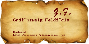 Grünzweig Felícia névjegykártya